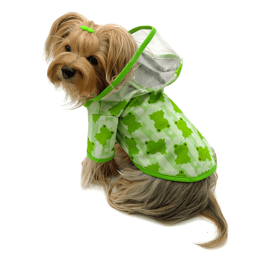 Froggy Print Weatherproof Raincoat with Fleece Lining and Detachable Hood-0